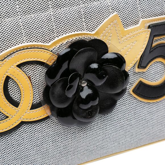 Pre Loved chanel Quilted Canvas Tote Bag Women Gray Tote Bags - Picture 7 of 8